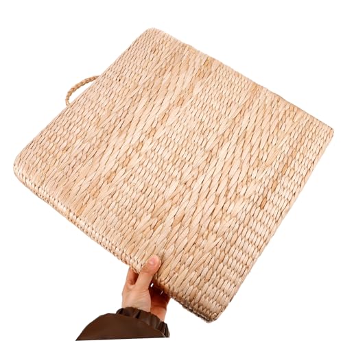 Healifty Japanese Traditional Straw Woven Meditation Cushion Square Braided Floor Mat for Yoga and Zen Sitting Comfortable Seat Cushion for Adults for Home and Outdoor Use
