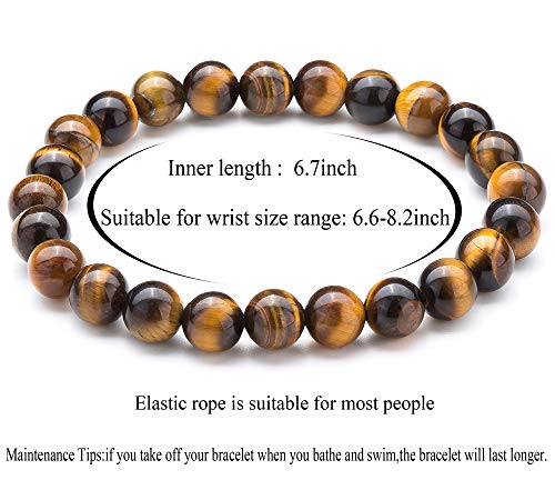 Men Women 8mm Natural Stone Lava Rock Diffuser Bracelet Elastic Yoga Agate Beads Bracelet Bangle - color: Set 1