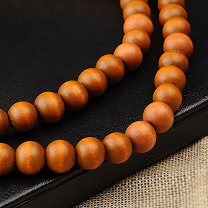 COLORFUL BLING Ethnic Natural Wood Beads Necklace for Men Women Africa Wooden Chain Chunky Strand Necklace Statement Hip Hop Jewelry - color: long