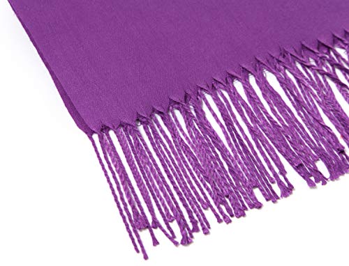 Cindy & Wendy Pashmina Shawls and Wraps Scarf for Women Soft Large Winter Shawl for Evening Dress Wedding Party - color: Purple