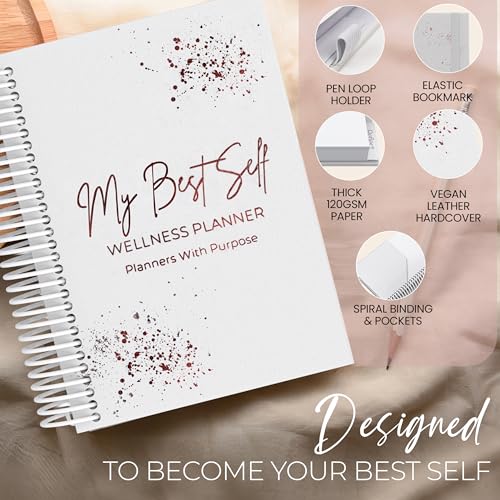 Gratitude & Wellness Daily Journal Bundle 90-Day Guided Self-Care & Reflection Planners for Mindfulness, Positivity & Goal Setting with Prompts - White Color