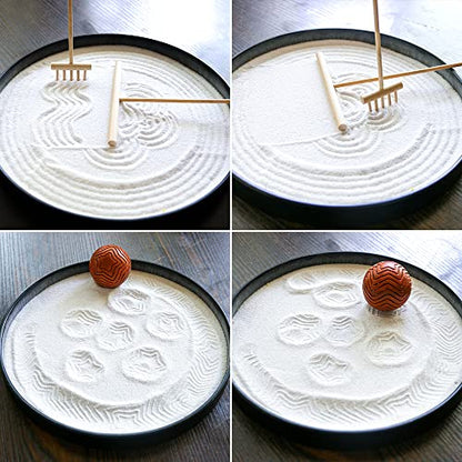 Meditation Yoga Zen Garden kit - Home Office DIY Japanese Mini Rock Sand Garden Desktop Chakra Shine Altar Zen Decor Zen Gifts for Adult w/Rake Tools Accessories Healing Crystal Sphere