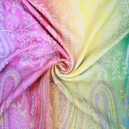 Rave Pashmina Scarf, Fashion Colorful Shawls and Wraps Soft Festival Scarves - color: D-white (Paisley Pattern)