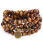 Mala Bead Strand Bracelet, 108 Buddhist Prayer Beads Yoga Meditation Green Malachite Beads Necklace Women man - style: Tiger Eye