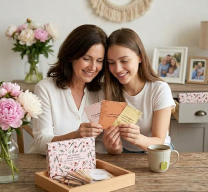 Positive Affirmations for Women – 50 Mindfulness Cards with Wooden Stand & Repeatable Journal (PDF) | Inspirational Self-Care Gift for Women & Men, Perfect Mother’s Day Gift for Mom