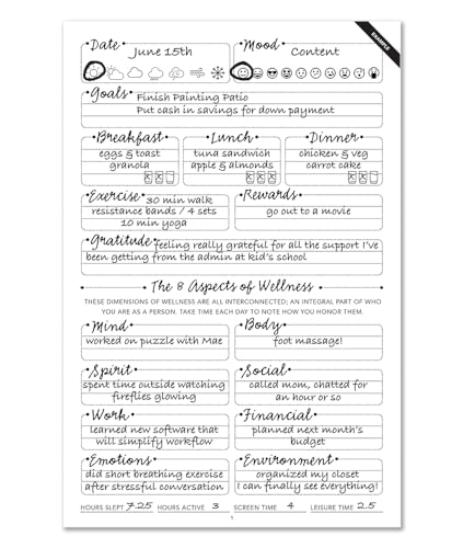 BookFactory Wellness Journal/Personal Health Diary/Mental and Physical Wellness Book - Soft Touch Laminate Hardbound, 100 Pages, 6'' x 9''(DX) (Made in USA) - style: Wellness Laminate Hardbound