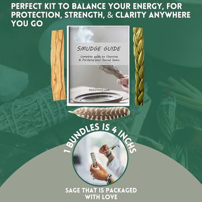 Ancient VEDA Sage Smudge Kit | Cedar, Sweetgrass, & Palo Santo Sticks Smudging Kit for Meditation, Yoga, Reiki, Home Cleansing, & Aromatherapy (Starter Kit, Cedar Sage) - color: Cedar Sage, size: Starter Kit