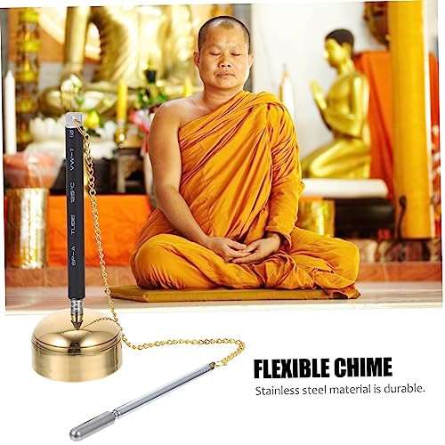 Generic Telescopic Meditation Sound Chime Handbell Lightweight Buddhist Accessory for Temple Prayer and with Smooth Edges and Construction