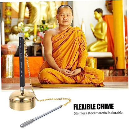 Generic Telescopic Meditation Sound Chime Handbell Lightweight Buddhist Accessory for Temple Prayer and with Smooth Edges and Construction
