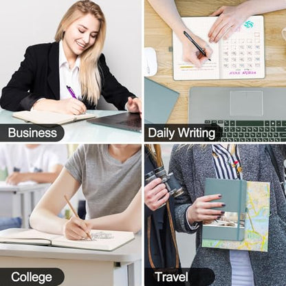 EMSHOI Graph Paper Notebook - 256 Pages A5 Graph Notebook/Journal, Hard Cover, 120gsm Thick Paper, Smooth PU Leather, Inner Pocket, 5.75'' × 8.38''-GrayBlue - color: GrayBlue, size: A5-Graph
