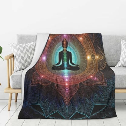 Mandala Yoga Meditative Gift Blanket Throw Blanket Lightweight Cozy Plush Bed Blanket for Bedroom Living Rooms Sofa All Season 50"x40" - size: 50"x40"