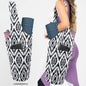 Yoga Mat Bag Yoga Tote Bag with Large Pocket and Zipper Pocket Yoga Mat Bag Carrier Fit Most Size Mats and All You Stuff - color: white black