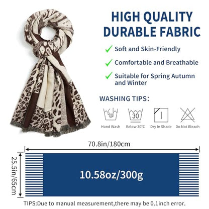 QIUTIMIY Pashmina Shawl Wraps for Womens Winter Scarf Reversible Pattern Designer Ladies Shawls and Wraps for Evening Dresses - color: Flower2-dark Brown