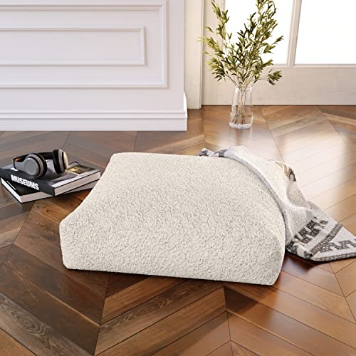 Jaxx Brio Large Décor Floor Pillow/Meditation Yoga Cushion, Shearling Faux Lamb, Cloud - color: Cloud