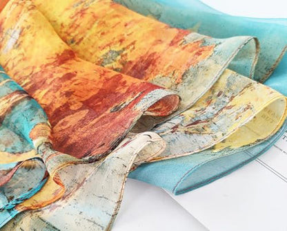 Pokeedioty Scarfs for Women Lightweight Fashion Scarves Elegant Floral Pattern Sheer Scarfs Sunscreen Shawls Wraps - color: P 0140