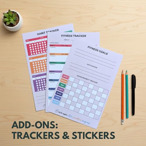 Life & Apples Wellness Journal Planner – Food Log, Fitness Tracker, Habit Tracker, Weight Loss Journal for Diet Tracking and Health Goals, Undated, Size A5 Aquamarine - color: Aquamarine