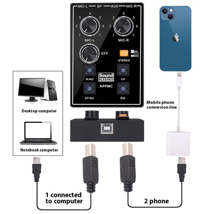 CH02 ASMR Sleep Aid Hoping Sound Control Instruments Left and Right Binaural Sound Card Immersive Recording for ASMR Live, Eat, Recording, Interview, Musical Instruments and More