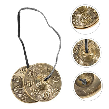 Nepal Style Pure Copper Meditation Bell Yoga Decor Hand Bells for Adults