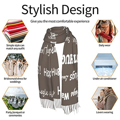 Hugs Shawl Gift For Friends And Family With Inspirational Messages Pashmina Positive Energy,Compassion,Serenity Wraps - color: Oqo03