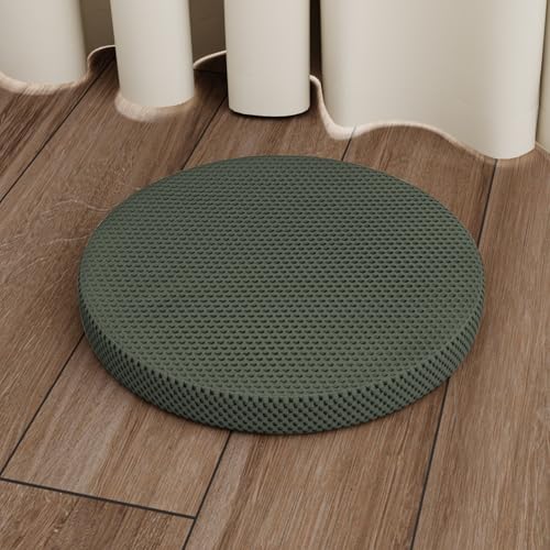 Round TPU Meditation Cushion, Floor Pillow, Breathable Mat for Yoga and Zen Practice, Firm Yet Soft Indoor Seat with Enhanced Posture Support (Dark Green, 17.7" D x 2" H) - color: Dark Green, size: 17.7" D x 2" H