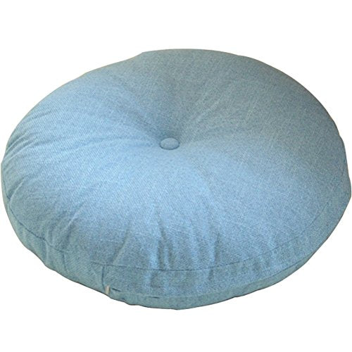 Solid Color Circular Yoga Bolster Zafu Meditation Tatami Cushion (Sky Blue, 17.7")