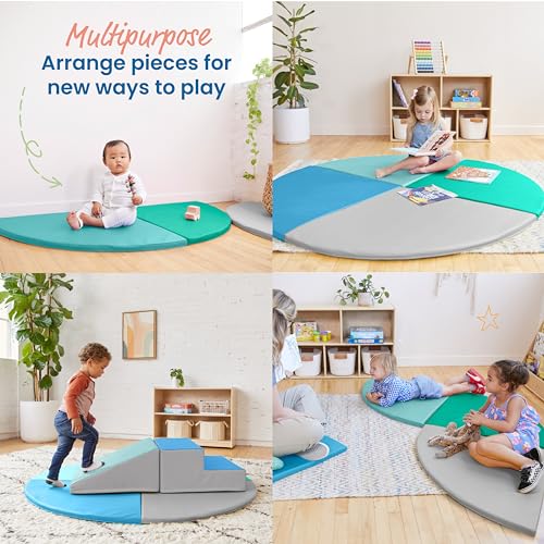 ECR4Kids SoftZone All-Around Modular Activity Play Mat, Reading Nook, Contemporary, 4-Piece