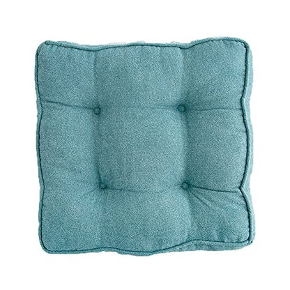 Meditation Floor Pillow,Square Seat Cushions Tufted Thicken Chair Cushion for Tatami Office Kitchen Chair Bench Sofa Seat Pad-Blue 45x45x8cm(17.7x17.7x3in) - color: Blue