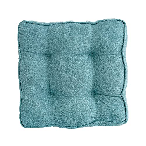Meditation Floor Pillow,Square Seat Cushions Tufted Thicken Chair Cushion for Tatami Office Kitchen Chair Bench Sofa Seat Pad-Blue 45x45x8cm(17.7x17.7x3in) - color: Blue