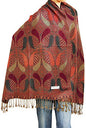 Falari Women's Reversible Paisley Pashmina Shawl Wrap Scarf For Evening Dresses Festivals Any Occasions All Seasons 80"x27" - color: Style 2 - Burgundy Grey