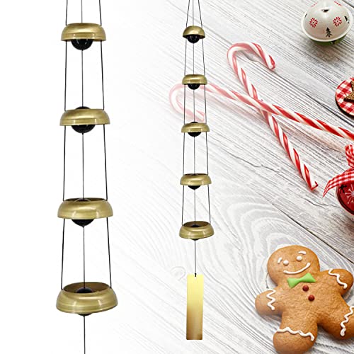 Copper Wind Chimes, Temple Wind Chime,Feng Shui Wind Chimes for Home Yard Outdoor Decoration - color: 5 Yellow Bell