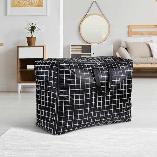 2pcs Oxford Cloth Duvet Storage Bag Large Capacity Moving Bag Zippered for Clothes Blankets Moisture Protection Dustproof Stylish Home Decor