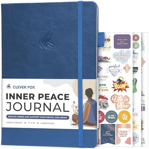 Clever Fox Inner Peace Journal – Guided Stress & Anxiety Relief Journal with Prompts – Healing & Self-Discovery Notebook for Women & Men (Mystic Blue) - color: Mystic Blue