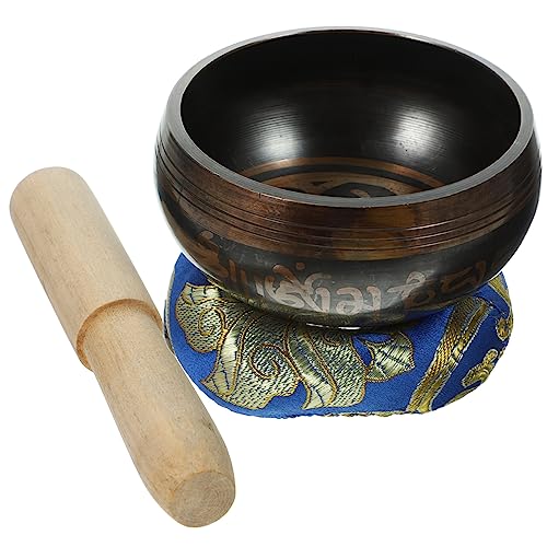 Tibetan Buddha Sound Bowl Meditation Set Home Decor Yoga Meditation Bell Singing Bowl for Random Color