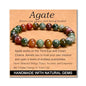 MASSIVE BEADS Handmade Yoga Stretch Elastic Bracelet Natural Stone Crystal Healing Power Energy Gifts for Unisex Adult 4mm 6mm 8mm 10mm - color: Indian Agate(Peaceful), size: 8mm