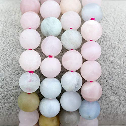 Keleny Gem Semi Precious Gemstones 8mm Round Beads Crystal Stretch Bracelets 7 Inch Unisex - color: Pink