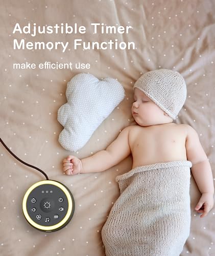 Dreamegg White Noise Machine - Sound Machine for Adult Baby Kid, Noise Machine for Sleeping with 24 Calming Sound, Ambient Nightlight, Continuous or Timer, Loud Sleep Machine for Home Nursery Office - size: Palm-sized (Standard)