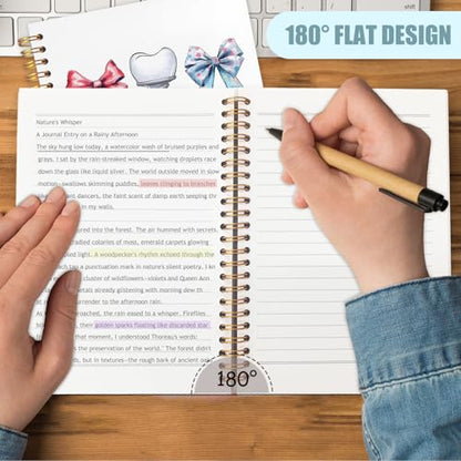 WUCHJ Dentist Gifts Notebook, Dental Hygienist Assistant Gifts Journal, Coquette Bow Dental Spiral Notebook Journal for Note Taking, Dentist Office Supplies, 5.5x8.3 Inch - color: Pink Bow Dentist