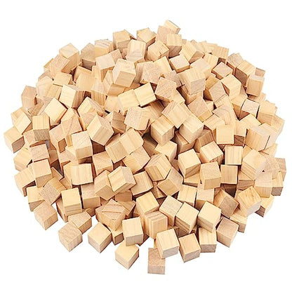700 Packs Wooden Blocks for Crafts, 0.8 Inch Pine Wood Cubes, Wooden Cubes for Paint, Stamp, Decorate, DIY Projects and Personalized Gifts,by GNIEMCKIN. - size: 700 Packs 0.8 Inch