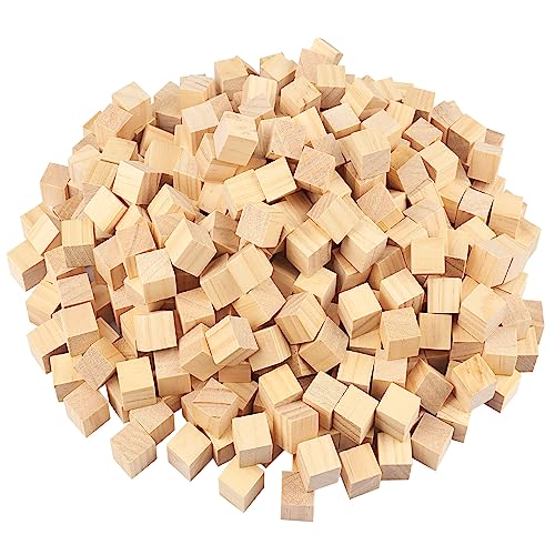 700 Packs Wooden Blocks for Crafts, 0.8 Inch Pine Wood Cubes, Wooden Cubes for Paint, Stamp, Decorate, DIY Projects and Personalized Gifts,by GNIEMCKIN. - size: 700 Packs 0.8 Inch