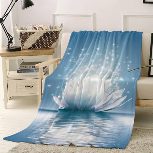 Flannel Fleece Blankets Meditation Lotus Flower Soft Cozy Warm Fuzzy Throw Blanket Asian Zen Spiritual All Seasons Use Plush Lightweight Throws for Sofa Couch Bed Travel,32x48in - size: 32x48in