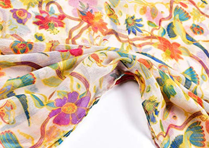 Women's Cotton Scarves Lady Light Soft Fashion Solid Scarf Wrap Shawl - color: Z-bird White