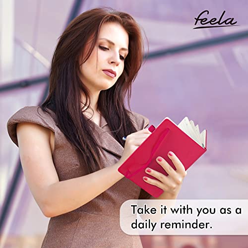 feela 3 Pack Notebooks Journals Bulk, Hardcover Notebook Classic Ruled Lined Journals with Pen Holder for Women Girls School Business Supplies, with 3 Black Pens, 120 GSM, 5.1”x8.3”, A5, Berry - color: 3 Pack berry