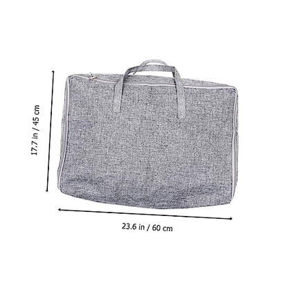 Cotton Linen Storage Bag Blanket Quilt Duffle Bag Large Capacity Easy Zipper