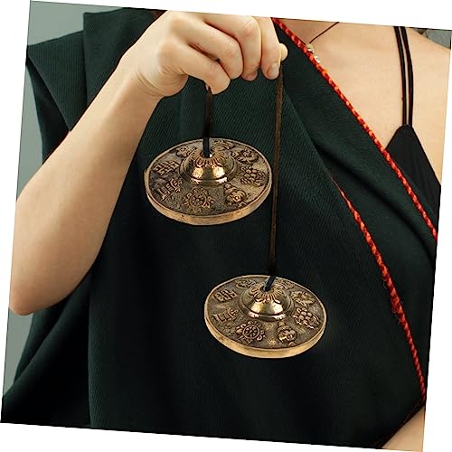 Delicate Copper Cymbals Bell for Yoga Meditation Handmade Religious Prop Lightweight Durable Instrument for Sound Therapy Mindfulness Practices