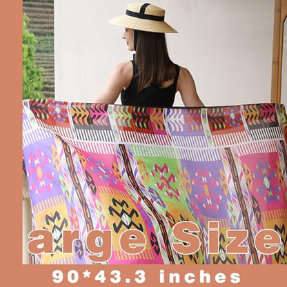 100% Mulberry Extra Large Silk Pashmina Scarf Shawls And Wraps For Women Evening Dress Summer Travel Floral Blanket - color: 72 Multicolor