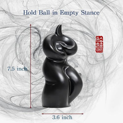 Tai Chi Motion Ceramic Sculpture - Handmade Jingdezhen Porcelain Statue, 7-Inch Abstract Yin Yang Zen Figurine for Home Office Desk Shelf Décor
