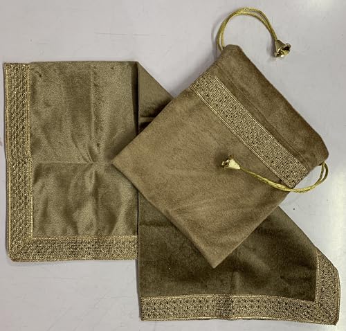 SMMS Spiritual Velvet Table Cloth Altar Tarot Spread (Beige, Small- 46cm*46cm/ 18inch*18inch) - color: Beige, size: Small- 46cm*46cm/ 18inch*18inch