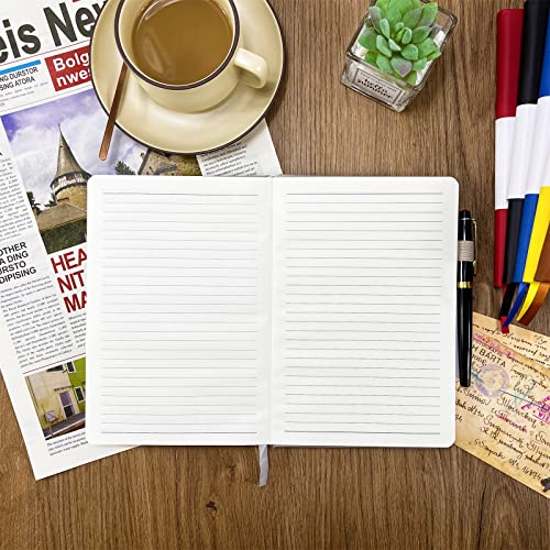 Notebook Journal, College Ruled Notebook Lined A5 160 Pages,Hard Cover Journals for Writing, Notebooks for Work Office School Women Men,5.7 inches x 8.4 inches(Light Grey) - color: Light Grey