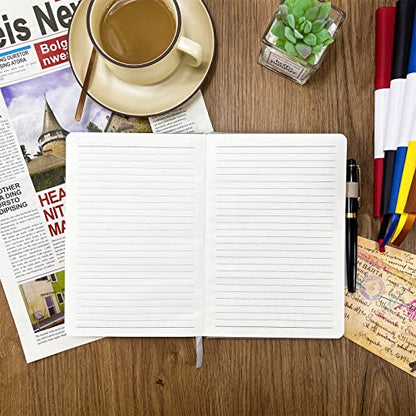 Notebook Journal, College Ruled Notebook Lined A5 160 Pages,Hard Cover Journals for Writing, Notebooks for Work Office School Women Men,5.7 inches x 8.4 inches(Light Grey) - color: Light Grey