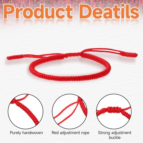 WY LIGHTING LEVEL Handmade Red String Bracelet Authentic Blessed Tibetan Buddhist Monks Bracelet Prayer Protection Good Luck Knot Bracelets Woven Rope